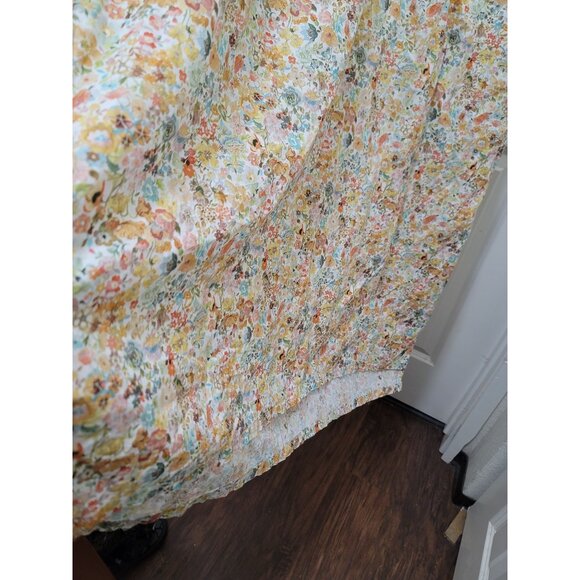 Vintage Makie Floral Print Button-Up Long Nightgown With Peter Pan Collar & Shor - Picture 12 of 12